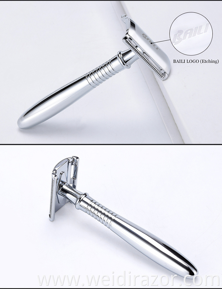 Personalized shaving safety razor Removable shaving blade Double blade shave razor for man